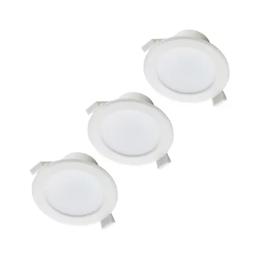 Nuova Collezione Prios Luci LED da incasso Rida, set di 3, bianco, 10 cm, CCT, IP44