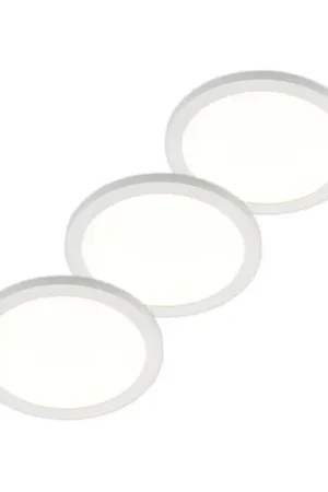 Vendita Finale Plafoniera LED Prios Aureka, set di 3, sensore, Ø 33 cm, bianco
