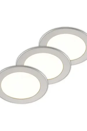 Affare Prios Luci LED da incasso Cadance, argento, 17 cm, set di 3, CCT