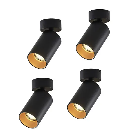 Arcchio faretto Brinja, set di 4, nero, rotondo, Ø 6 cm, GU10 Offerta Speciale