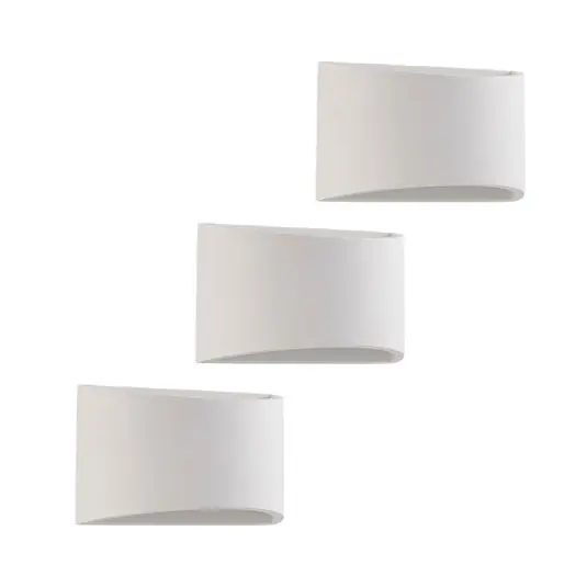 Ultime Pezzi Lindby applique Heiko, set di 3, up/down, gesso, bianco