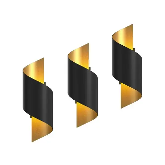 Promozione Applique Lindby Desirio, set di 3, nero, color oro, G9