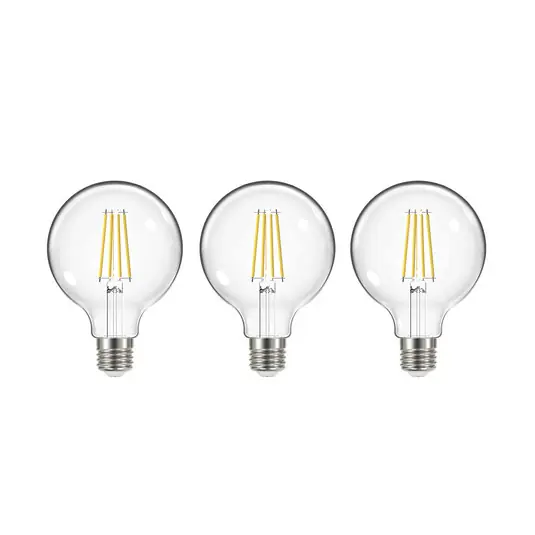 Lampadina a filamento LED, E27, G95, 3,8W, 3000K, 806lm, 3 unità Prezzo Di Fabbrica