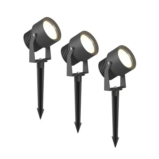 Faretto da esterno a LED Irina, set da 3, picchetto, spina, grigio Soddisfatti O Rimborsati