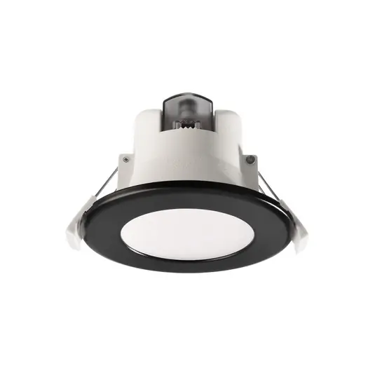 Plafoniera LED da incasso Acrux, Ø 9 cm, nera, CCT Nuova Collezione