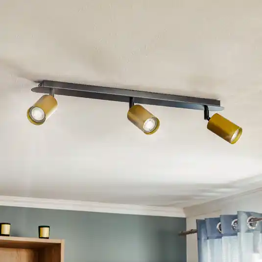 Direttamente Dal Produttore Faretto da soffitto Zen 3 con 3 faretti, nero-oro