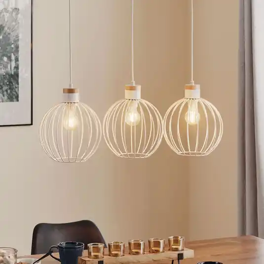 Prezzo Basso Lampada a sospensione Barbado, 3 luci, bianco