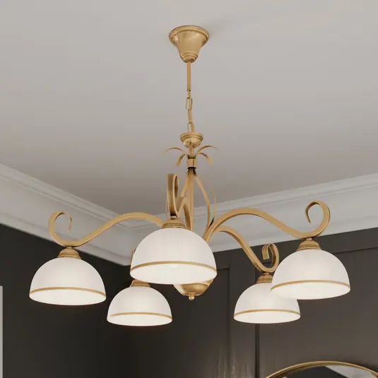 Sconto Lampada a sospensione Wivara 5, 5 luci, oro