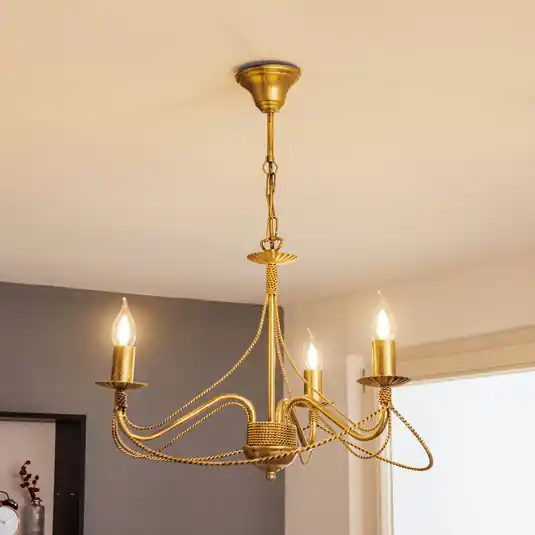 Lampadario Tori 3, 3 luci, oro Promozione Esclusiva