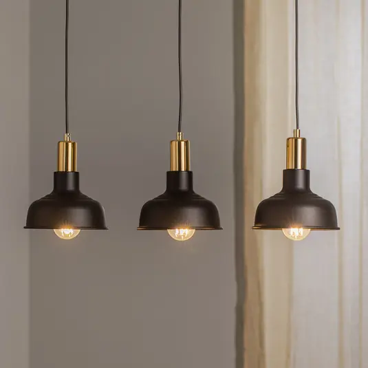 Lampada a sospensione Gubo, 3 luci, nero Offerta Speciale