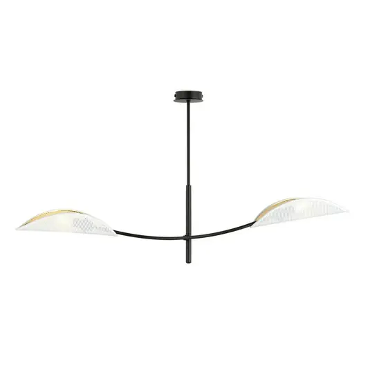 Plafoniera Lotus, nero/bianco/oro, a 2 luci Di Tendenza