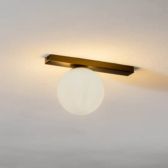 Plafoniera Fit, nero/opale, 1 luce Occasione Imperdibile