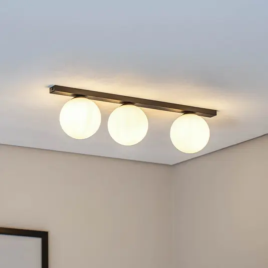 Di Tendenza Plafoniera Fit, nero/opalino, 3 luci