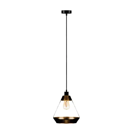 Lampada a sospensione Lonceng in vetro, decorazione dorata Prezzo Scontato