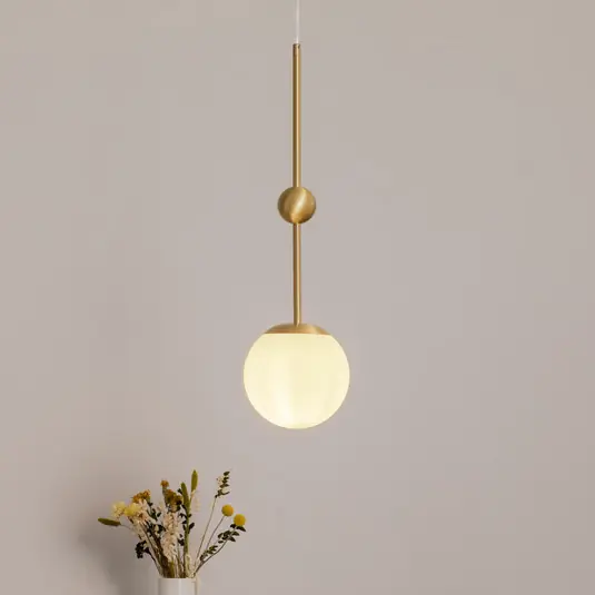 Offerta Speciale Lampada a sospensione Joel, ottone/bianco, a una luce