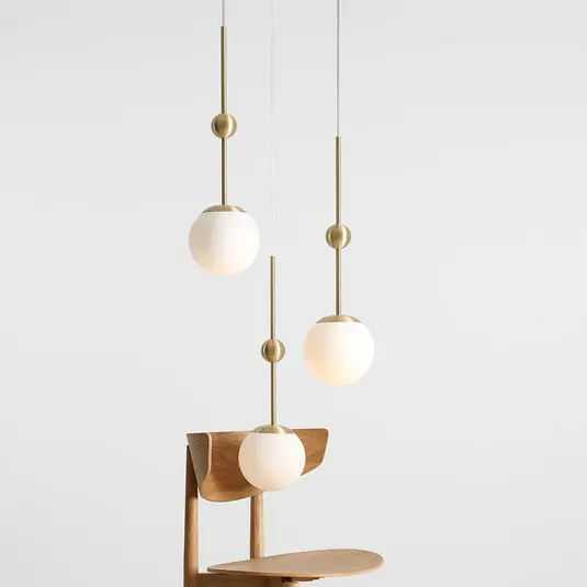 Ultimissimo Modello Lampada a sospensione Joel, Rondell ottone/bianco, a 3 luci