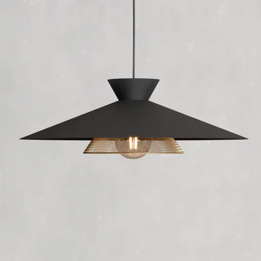 Più Venduto Lampada sospensione Grizedale 1 luce, nero/ottone