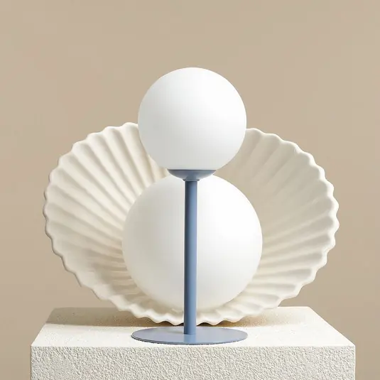Vendita Finale Lampada da tavolo Joel, altezza 35 cm, blu/bianco