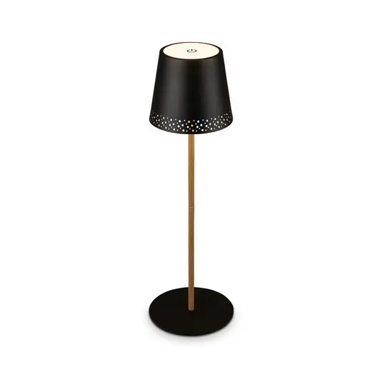 Lampada da tavolo LED Kiki, nero/oro, IP44, 3.000K Prezzo Basso
