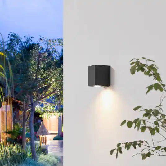 Prios applique esterni Irfan angolare nero 10 cm Non Perdere
