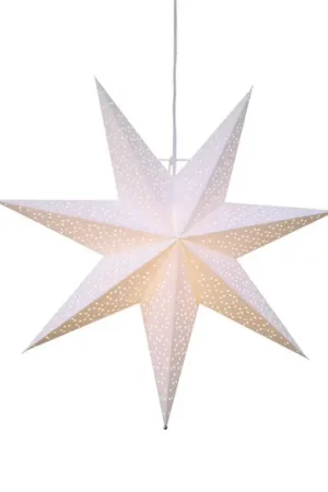 Subito Disponibile Stella in carta Dot con motivo a fori, bianca Ø 54 cm