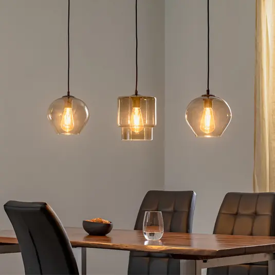 Lampada a sospensione Svala Paralumi variabili a 3 luci lineari Nuova Collezione