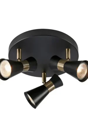 Markslöjd plafoniera Folie, a 3 luci, nero/ottone Occasione Imperdibile