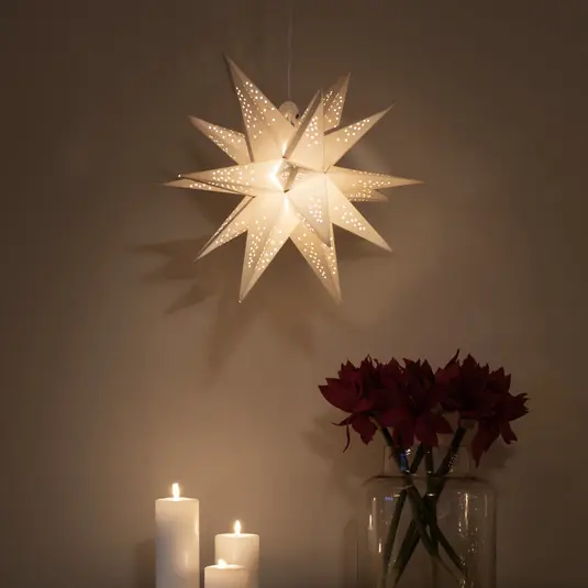 Prezzo Di Fabbrica Lampada LED stella di carta 3D bianco, dimming