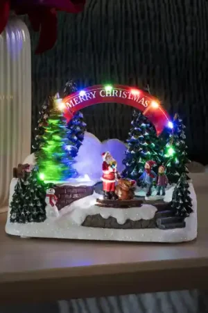 Lampada LED Santa e bimbi, con musica Reso Gratuito