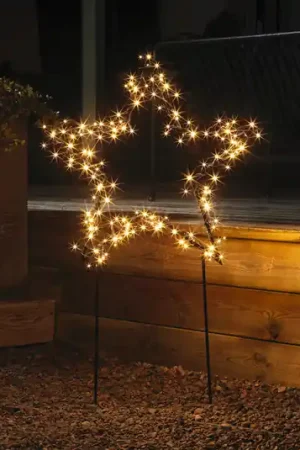 Soddisfatti O Rimborsati Stella in metallo a LED, nera con picchetti