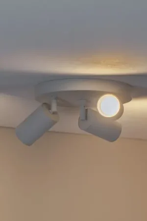 Faretto da soffitto Sado, bianco, acciaio, orientabile, a 3 luci rotondo Consegna Rapida