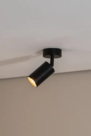Consegna Rapida Faretto da soffitto Sado nero acciaio, orientabile a 1 luce rotondo