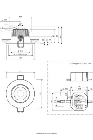 Saldi EVN PC65 luce da incasso rotonda 3000K cromo opaco