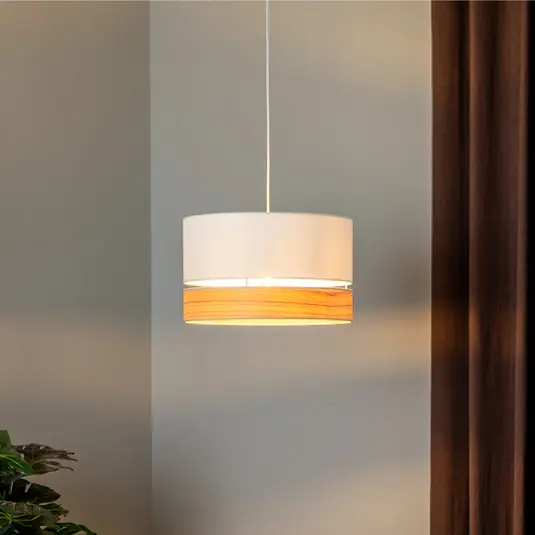 Pagamento Sicuro Lampada a sospensione Euluna Levo, Ø 40 cm, frassino/ecru