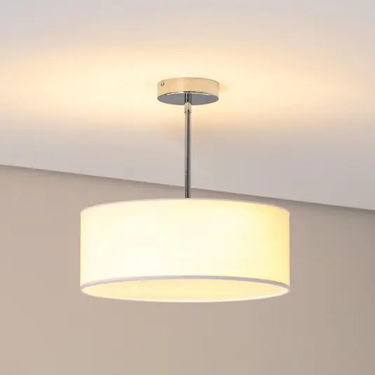 Plafoniera Oja, bianco/cromo, tessuto, Ø 40 cm Non Perdere