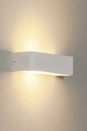 Applique Atrato, bianco, acciaio, larghezza 35 cm Subito Disponibile