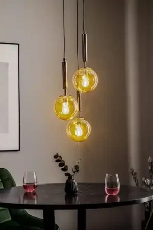 Promozione Lampada a sospensione Volda Picolo 3 luci nero/oro rotonda