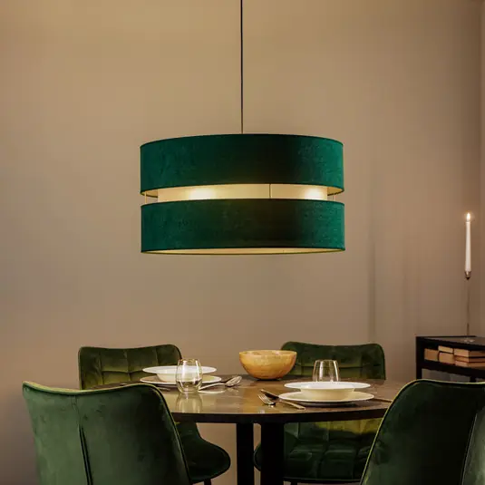 Lampada a sospensione Duo, verde/oro, Ø 60 cm, 1 luce Bestseller