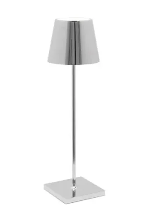Acquista Ora Zafferano Poldina Lampada da tavolo a batteria, decorazione cromata