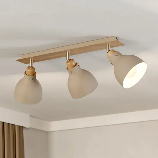 Subito Disponibile Plafoniera Arrecife sabbia/look legno, 3 luci