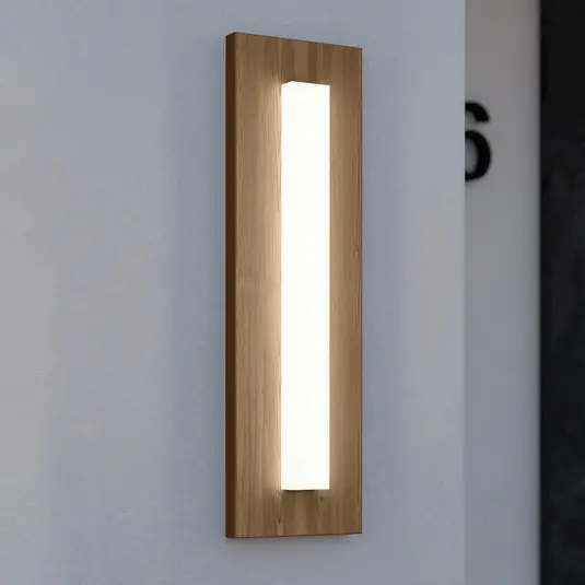 Applique da esterni LED Bitetto, plastica, effetto legno Sconto