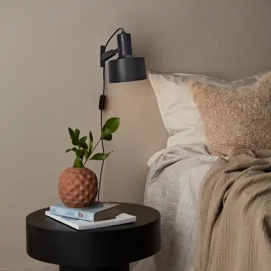 Direttamente Dal Produttore PR Home Solo applique con spina, nero satinato