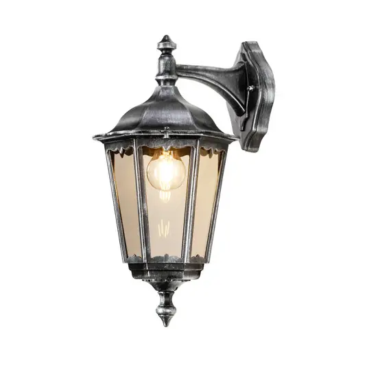 Applique esterni 1111 lanterna appesa nero-argento Miglior Prezzo