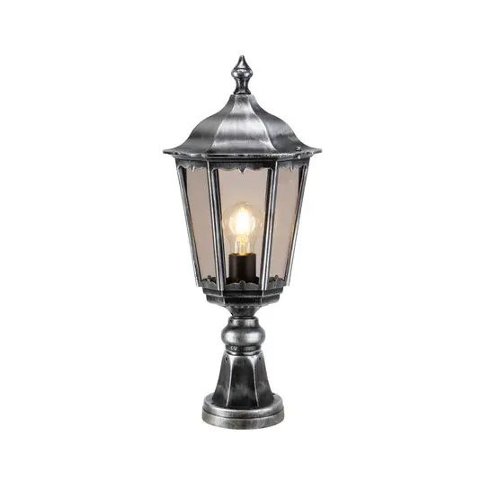 Lampioncino 1112 alluminio pressofuso nero-argento Consegna Rapida