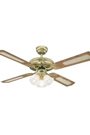 Economico Ventilatore da soffitto Westinghouse Monarch Trio, ottone, silenzioso