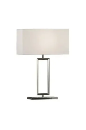 Esclusivo Helestra Lampada da tavolo Enna 2, altezza 30 cm, E14, bianco, tessuto