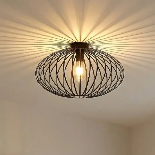 Lindby Maivi plafoniera, nero, 50 cm, ferro, gabbia Ordina Subito