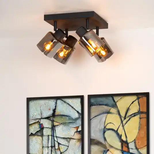 Prezzo Di Fabbrica Faretto a soffitto Alion, fumè, 4 luci