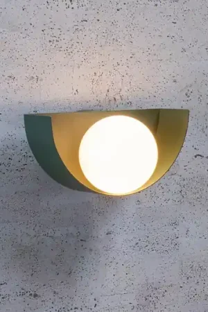 Applique Benni con paralume sfera di vetro, verde Affare