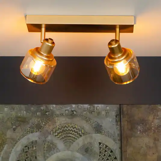 Più Venduto Faretto a soffitto Bjorn, 2 luci, oro/ottone